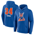 Kooe NY.Mets #34 Kodai Senga Player Royal Club Pullover Hoodie Game Stitched Jerseys