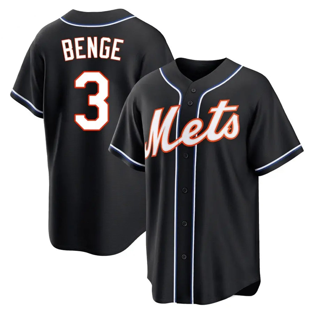 Kooe NY.Mets #3 Carson Benge Player Black Fashion Out Game Stitched Jerseys