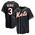 Kooe NY.Mets #3 Carson Benge Player Black Fashion Out Game Stitched Jerseys