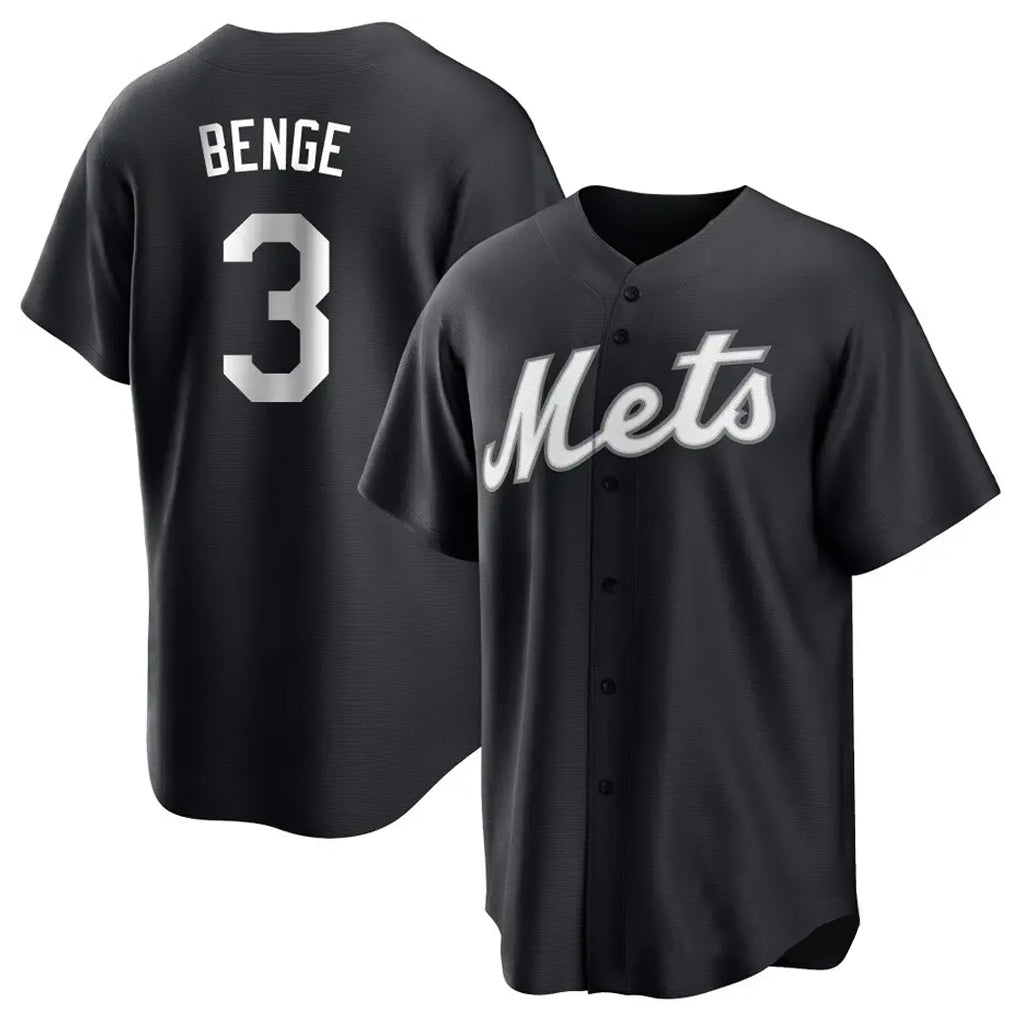 Kooe NY.Mets #3 Carson Benge Player Black Home Game Stitched Jerseys