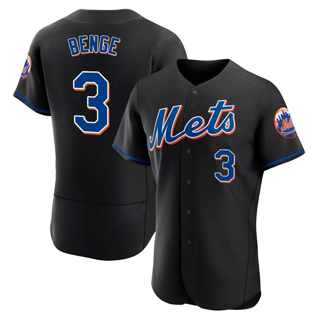 Kooe NY.Mets #3 Carson Benge Player Black Replica Home Limited Elite Stitched Jerseys