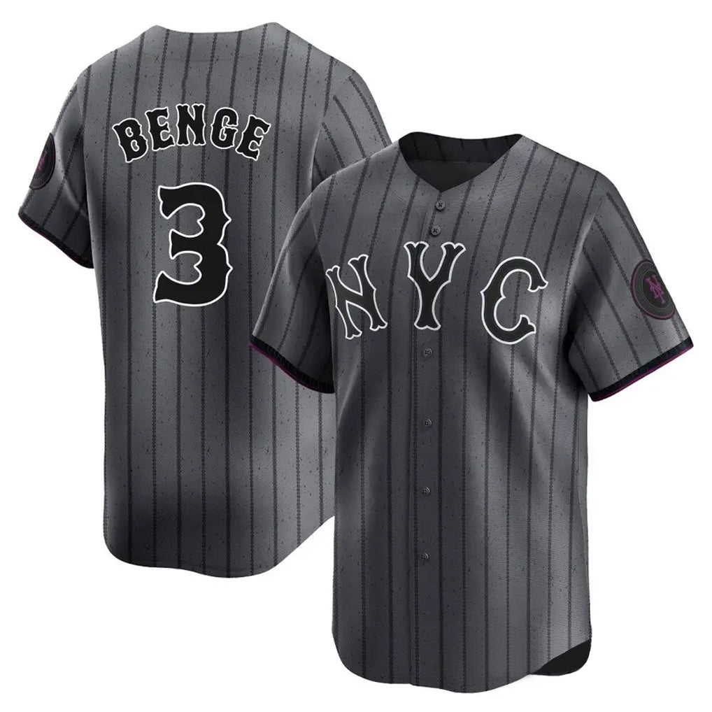Kooe NY.Mets #3 Carson Benge Player Gray City Connect Limited Stitched Jerseys