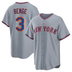 Kooe NY.Mets #3 Carson Benge Player Gray Road Home Game Stitched Jerseys