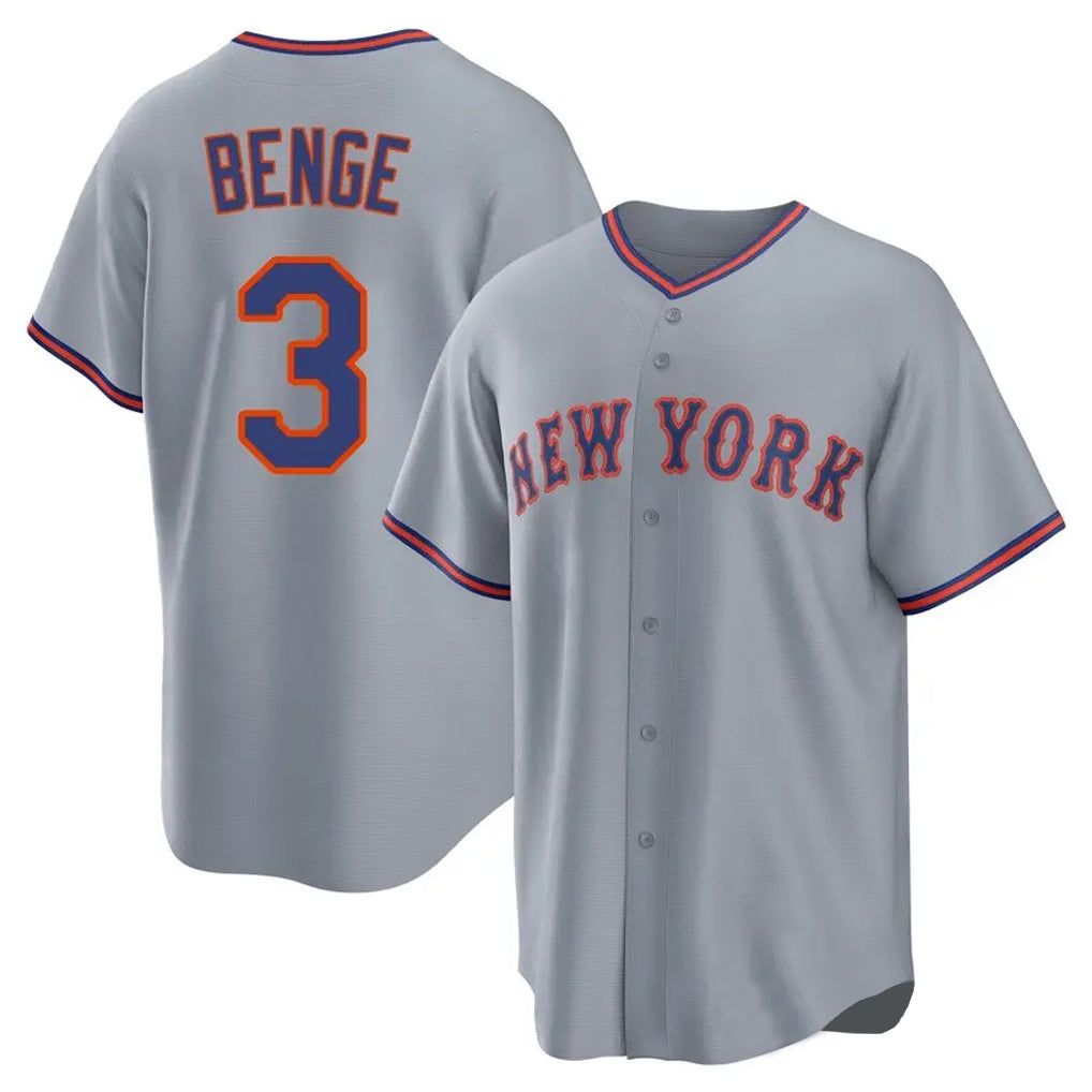 Kooe NY.Mets #3 Carson Benge Player Gray Road Home Game Stitched Jerseys