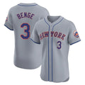 Kooe NY.Mets #3 Carson Benge Player Gray Road Limited Elite Home Stitched Jerseys