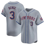 Kooe NY.Mets #3 Carson Benge Player Gray Road Limited Home Stitched Jerseys