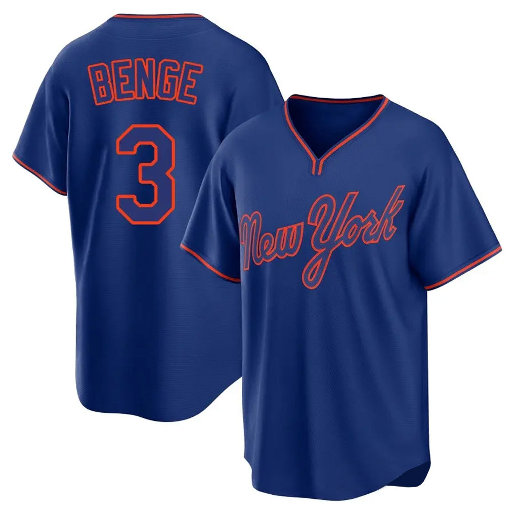 Kooe NY.Mets #3 Carson Benge Player Royal T-shirt Home Game Stitched Jerseys
