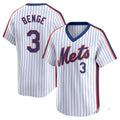 Kooe NY.Mets #3 Carson Benge Player White Cooperstown Collection T-shirt Game Stitched Jerseys