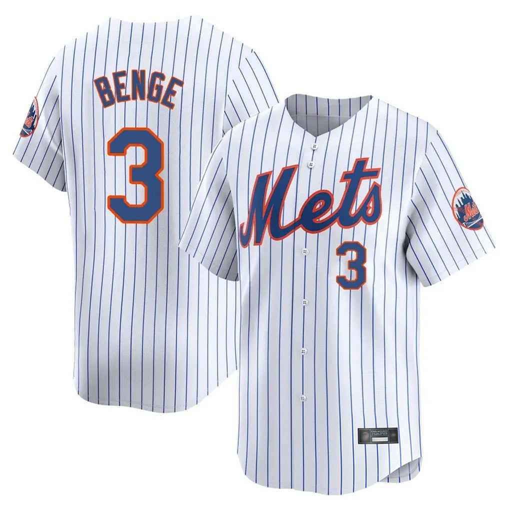 Kooe NY.Mets #3 Carson Benge Player White Home Replica Stitched Jerseys