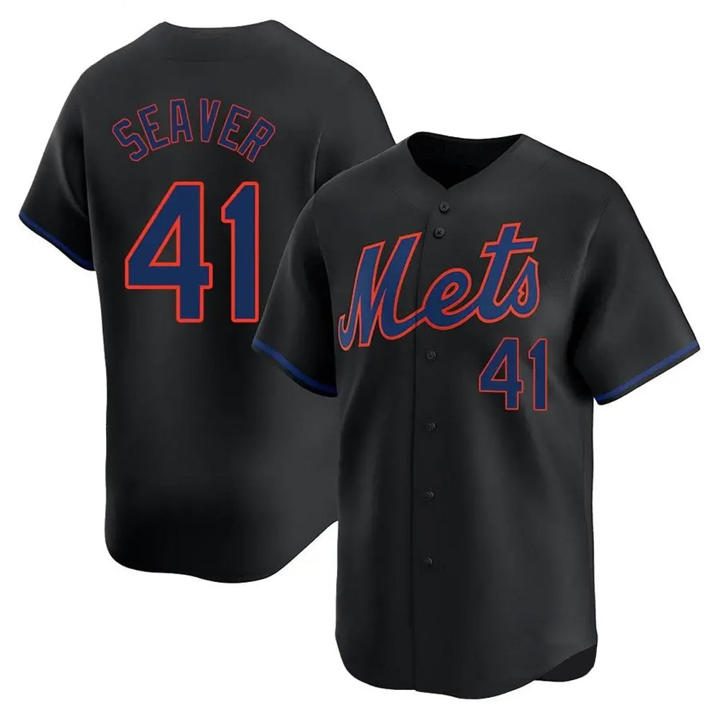 Kooe NY.Mets #41 Tom Seaver Player Black Alternate Home Limited Stitched Jerseys