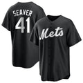 Kooe NY.Mets #41 Tom Seaver Player Black Home Game Stitched Jerseys