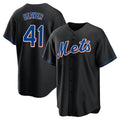 Kooe NY.Mets #41 Tom Seaver Player Black Replica Home Game Stitched Jerseys