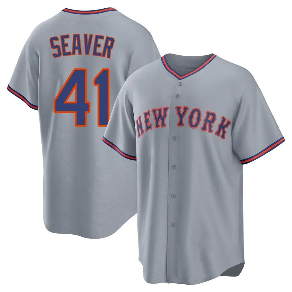 Kooe NY.Mets #41 Tom Seaver Player Gray Road Home Game Stitched Jerseys