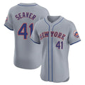 Kooe NY.Mets #41 Tom Seaver Player Gray Road Limited Elite Home Stitched Jerseys