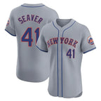 Kooe NY.Mets #41 Tom Seaver Player Gray Road Limited Elite Home Stitched Jerseys