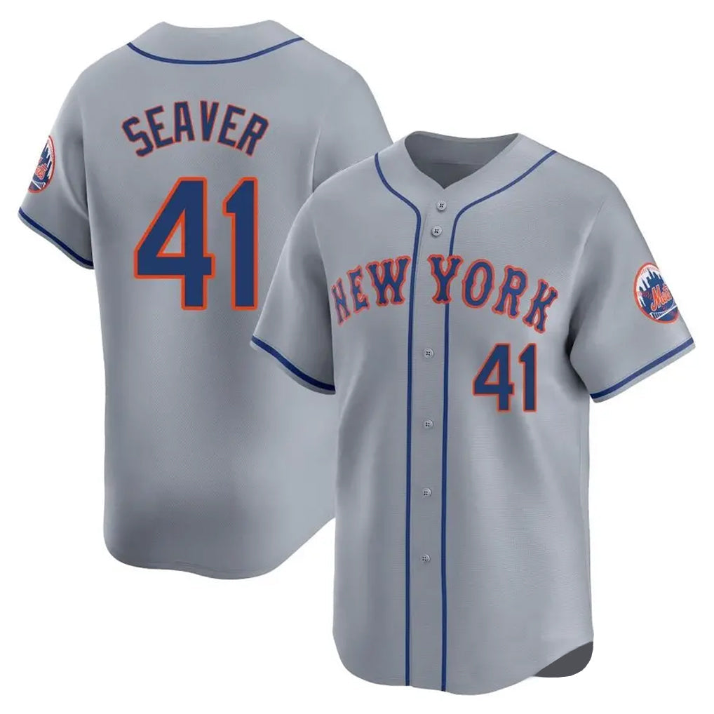 Kooe NY.Mets #41 Tom Seaver Player Gray Road Limited Home Stitched Jerseys