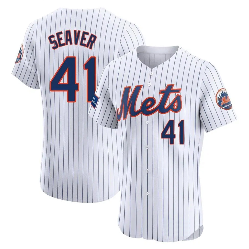Kooe NY.Mets #41 Tom Seaver Player White Home Limited Elite Stitched Jerseys