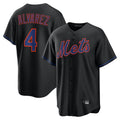 Kooe NY.Mets #4 Francisco Alvarez Player Black Alternate Home Game Stitched Jerseys