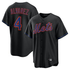 Kooe NY.Mets #4 Francisco Alvarez Player Black Alternate Home Game Stitched Jerseys