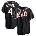 Kooe NY.Mets #4 Francisco Alvarez Player Black Fashion Out Game Stitched Jerseys