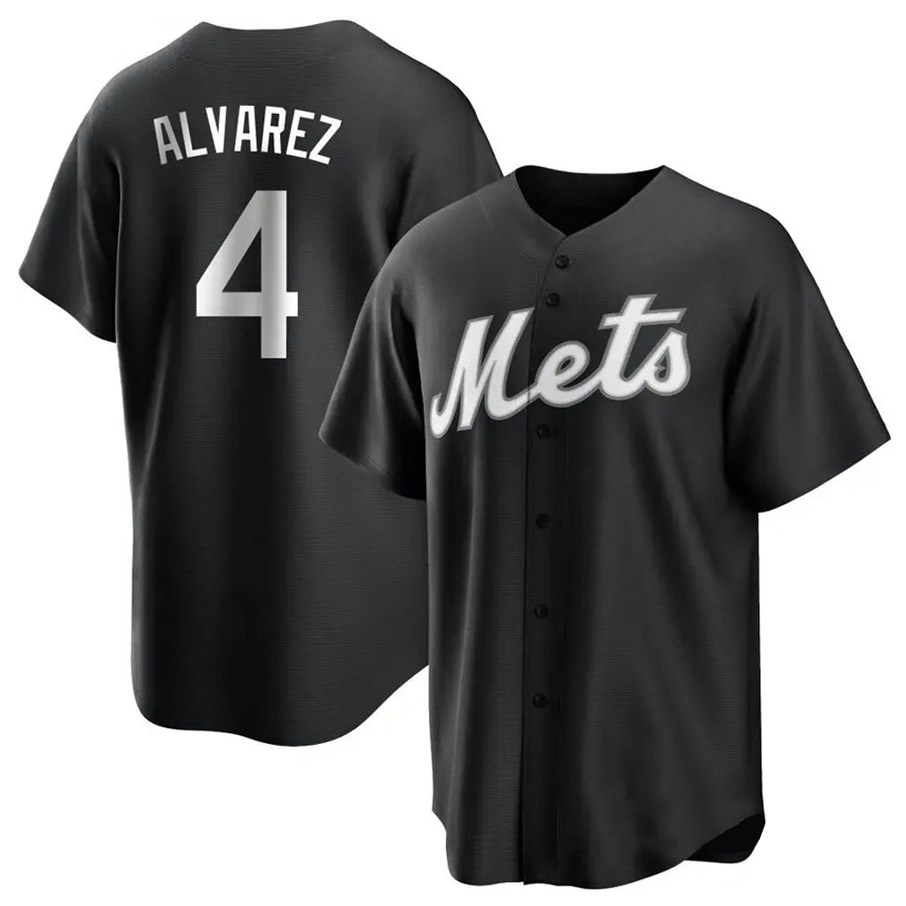 Kooe NY.Mets #4 Francisco Alvarez Player Black Home Game Stitched Jerseys