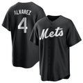 Kooe NY.Mets #4 Francisco Alvarez Player Black Home Game Stitched Jerseys