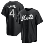 Kooe NY.Mets #4 Francisco Alvarez Player Black Home Game Stitched Jerseys