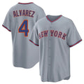 Kooe NY.Mets #4 Francisco Alvarez Player Gray Road Home Game Stitched Jerseys