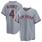 Kooe NY.Mets #4 Francisco Alvarez Player Gray Road Home Game Stitched Jerseys