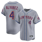 Kooe NY.Mets #4 Francisco Alvarez Player Gray Road Limited Home Stitched Jerseys