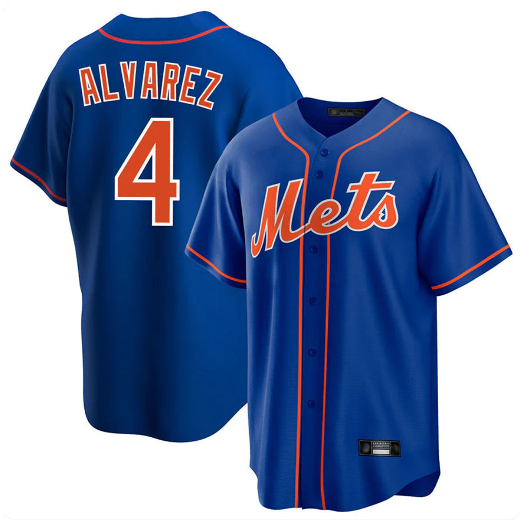 Kooe NY.Mets #4 Francisco Alvarez Player Royal Home Game Stitched Jerseys