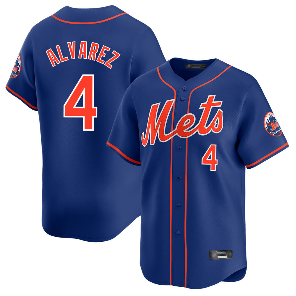Kooe NY.Mets #4 Francisco Alvarez Player Royal Home Limited Stitched Jerseys