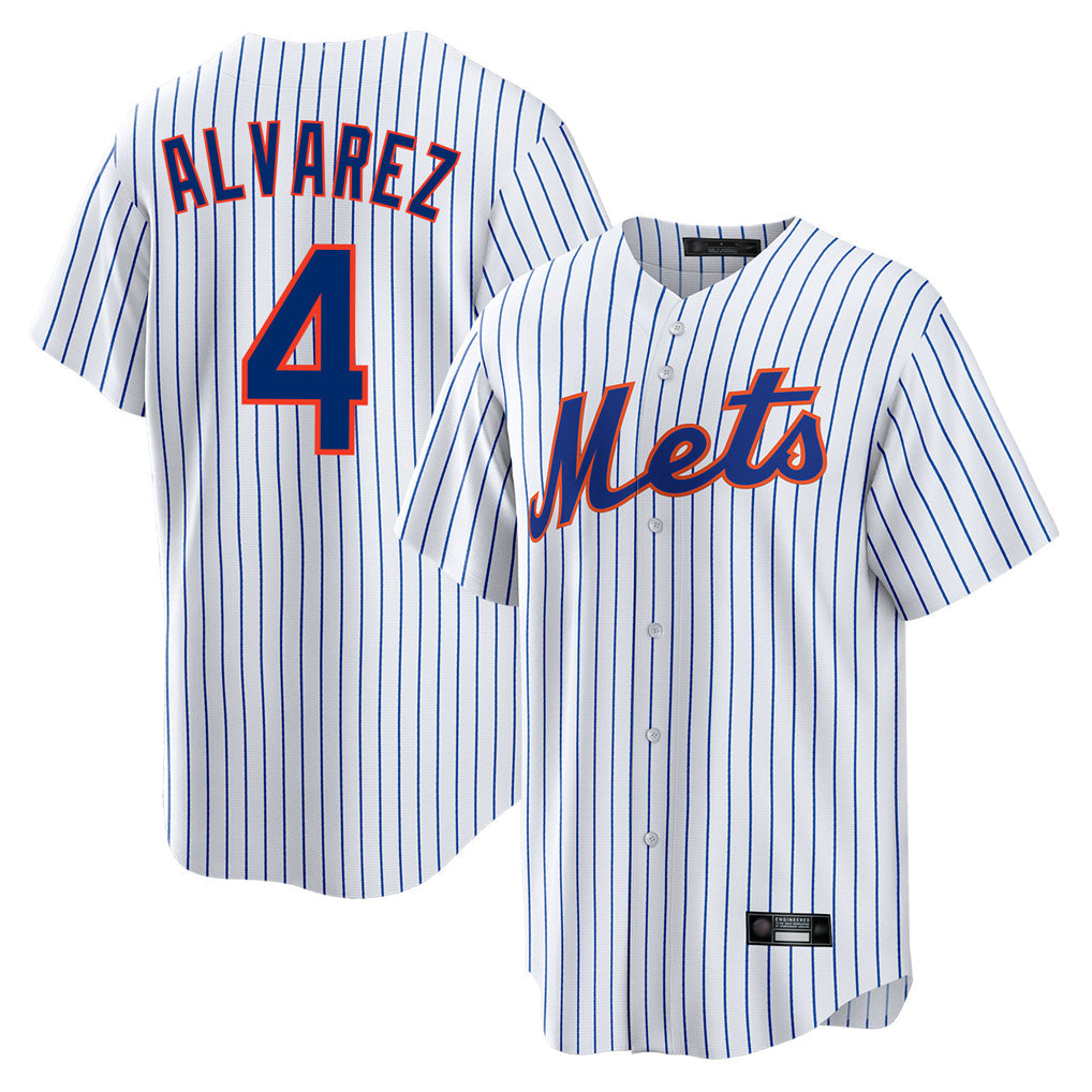 Kooe NY.Mets #4 Francisco Alvarez Player White Home Game Stitched Jerseys