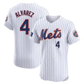 Kooe NY.Mets #4 Francisco Alvarez Player White Home Limited Elite Stitched Jerseys