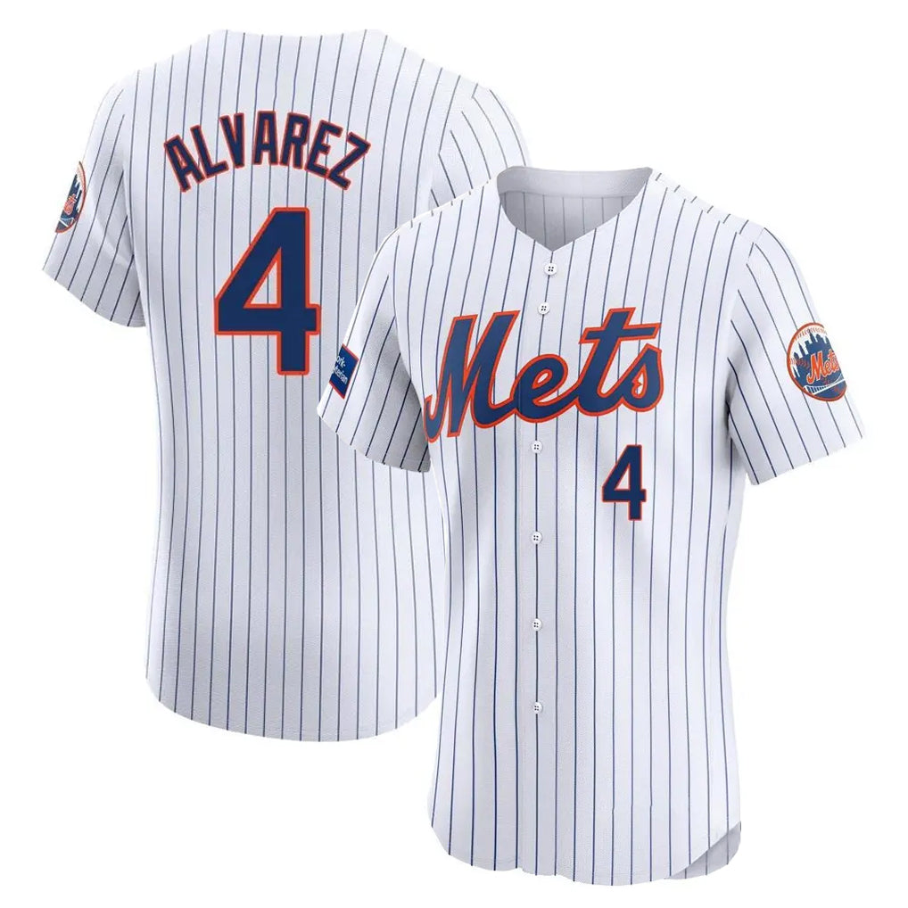 Kooe NY.Mets #4 Francisco Alvarez Player White Home Limited Elite Stitched Jerseys