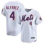 Kooe NY.Mets #4 Francisco Alvarez Player White Home Replica Stitched Jerseys