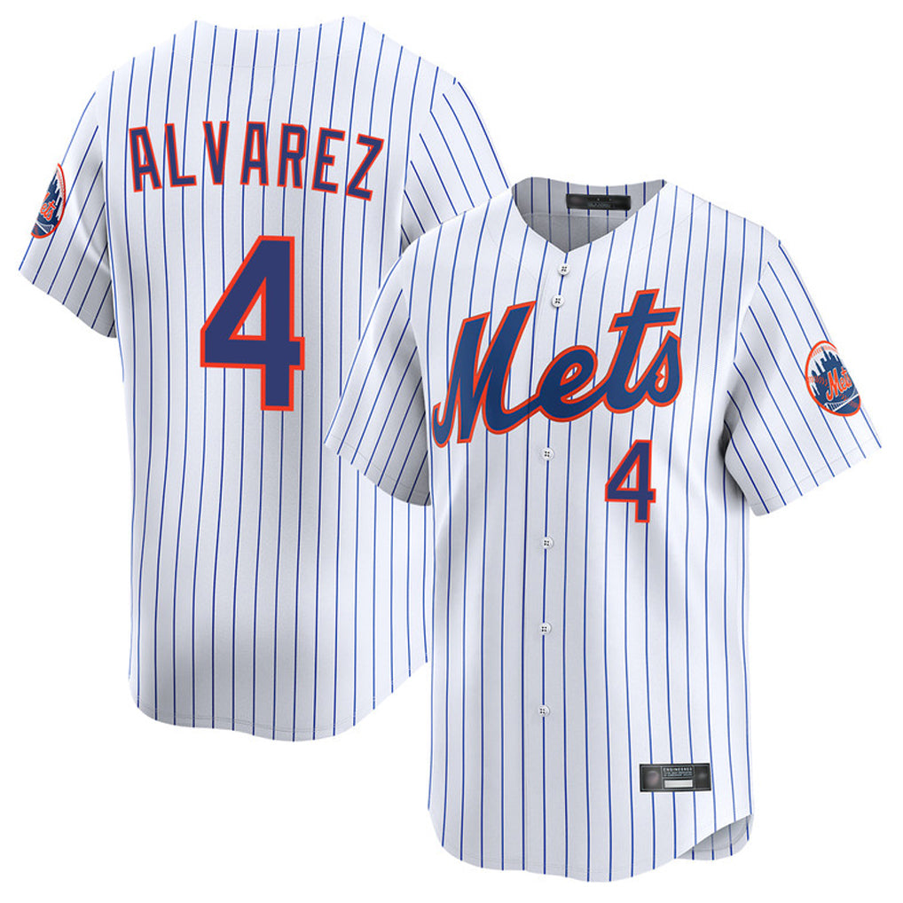 Kooe NY.Mets #4 Francisco Alvarez Player White Home Replica Stitched Jerseys
