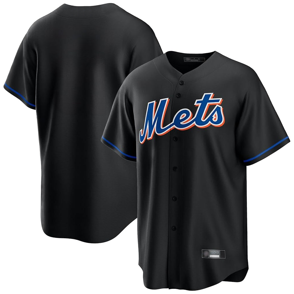 Kooe NY.Mets Blank Player Black Replica Home Game Stitched Jerseys