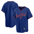 Kooe NY.Mets Blank Player Royal T-shirt Home Game Stitched Jerseys
