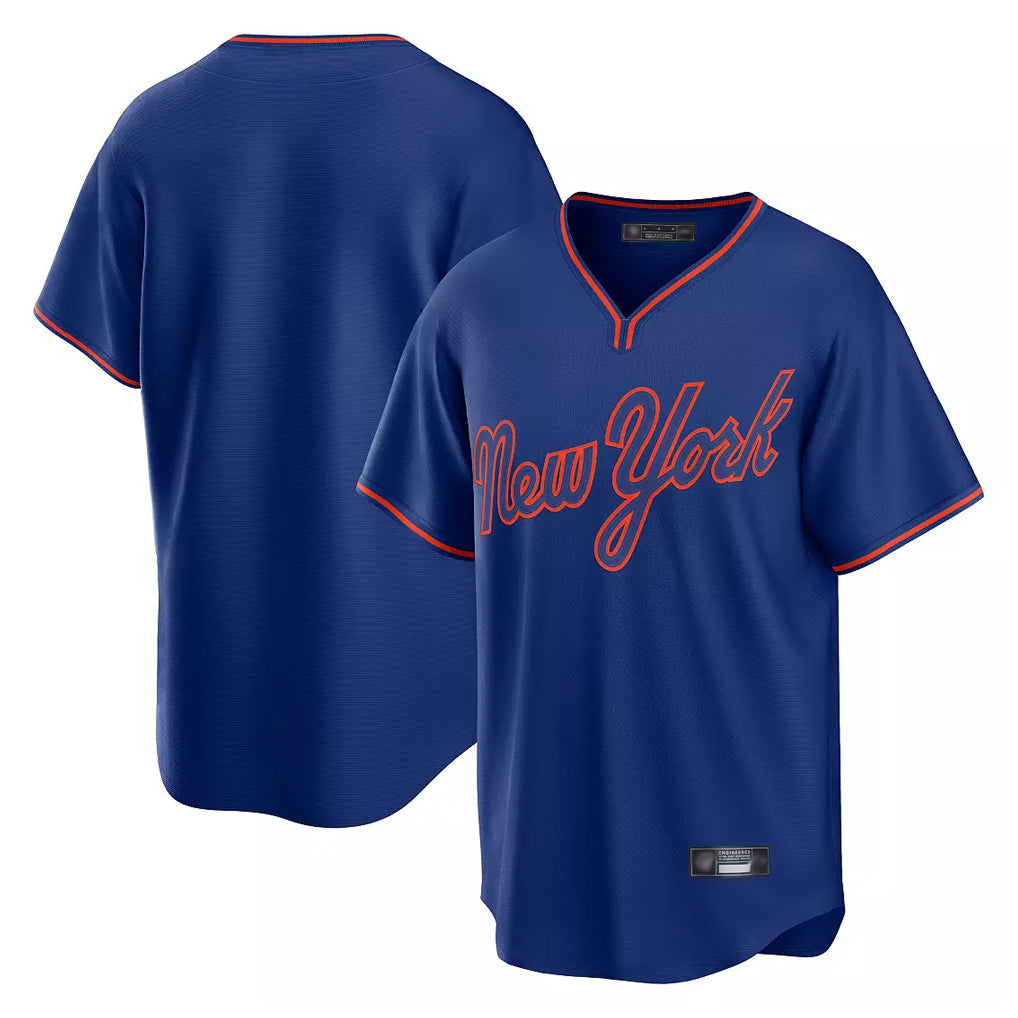 Kooe NY.Mets Blank Player Royal T-shirt Home Game Stitched Jerseys