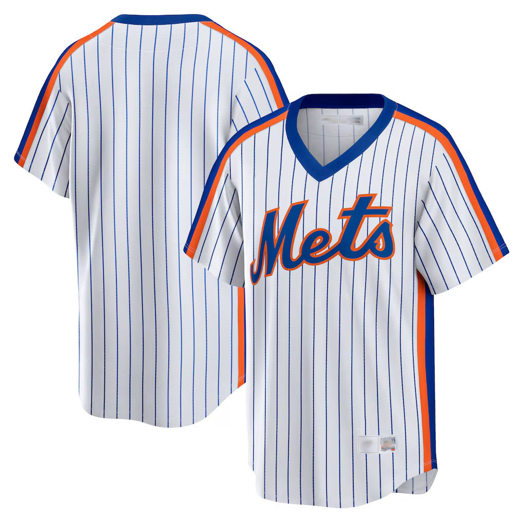 Kooe NY.Mets Blank Player White Cooperstown Collection T-shirt Home Stitched Jerseys