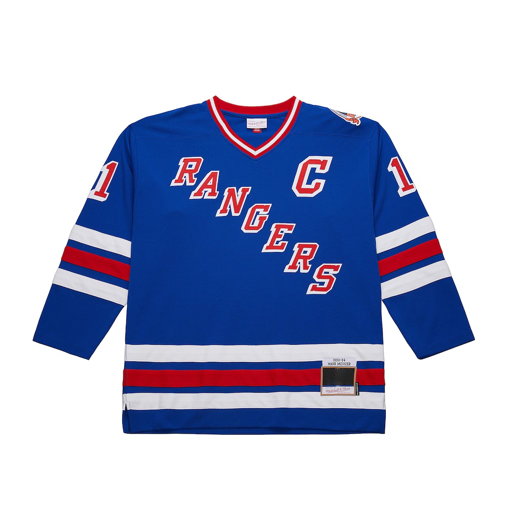 Kooe NY.Rangers Mark Messier Mitchell & Ness Blue Big & Tall 1993-94 Blue Line 2.0 Jerseys