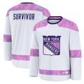 Kooe NY.Rangers White Hockey Fights Cancer Survivor Practice Jerseys