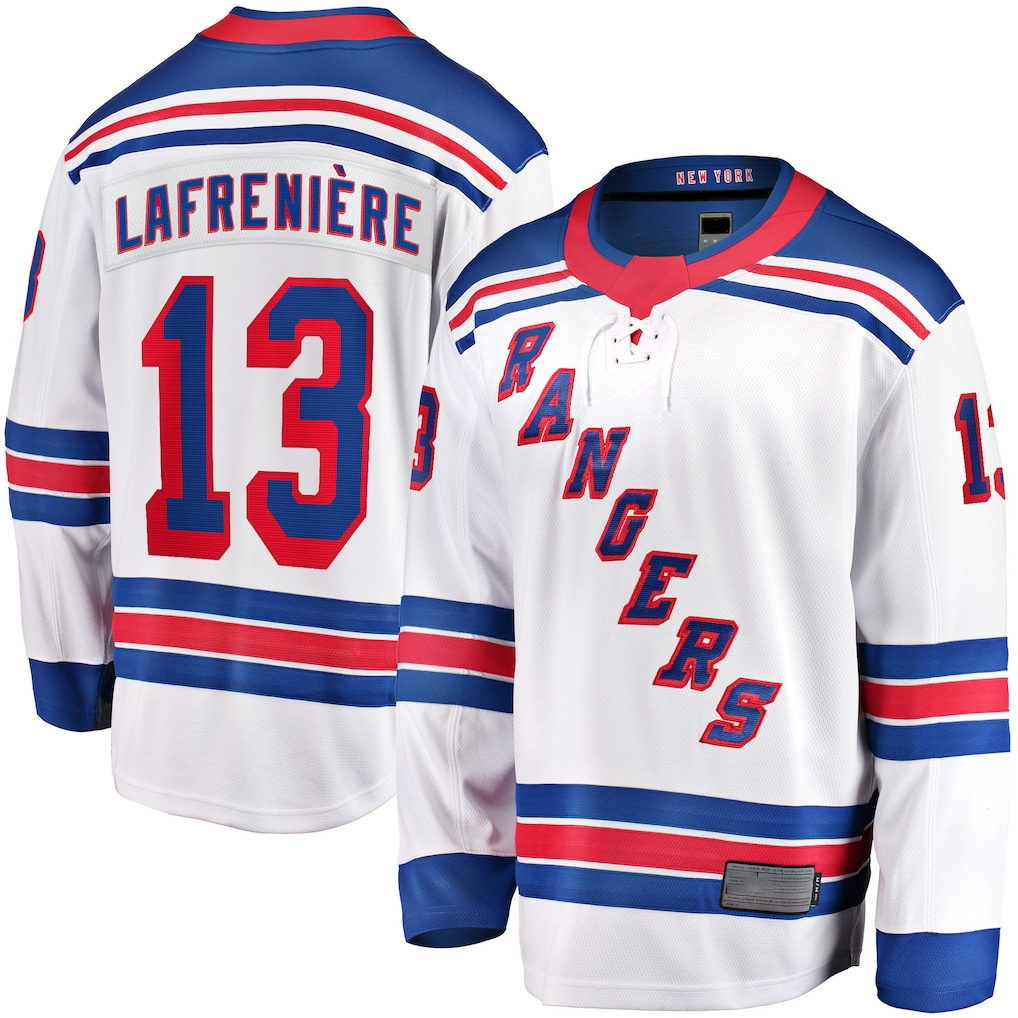 Kooe NY.Rangers #13 Alexis Lafreniere White Breakaway Jerseys