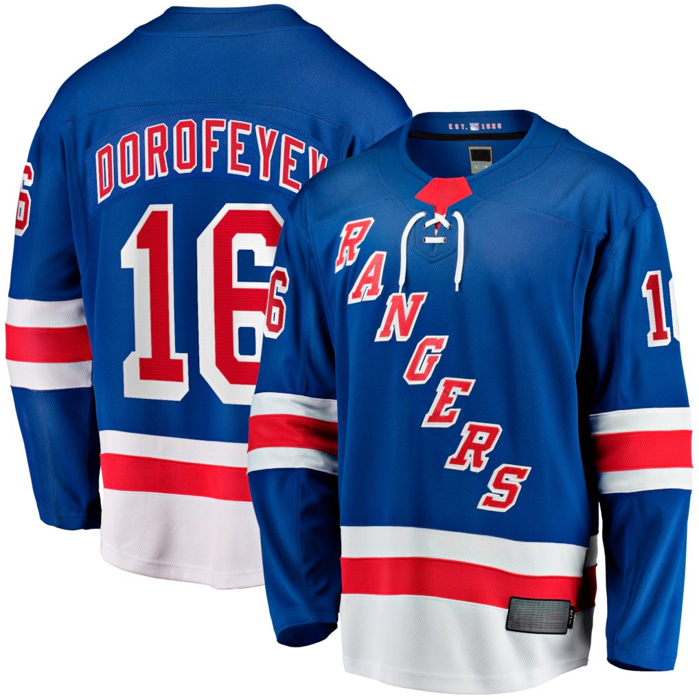 Kooe NY.Rangers #16 Pavel Dorofeyev Blue Home Breakaway Jerseys