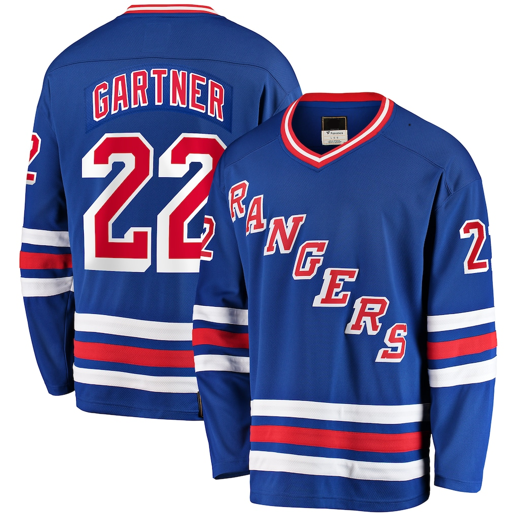 Kooe NY.Rangers #22 Mike Gartner Blue Home Breakaway Jerseys