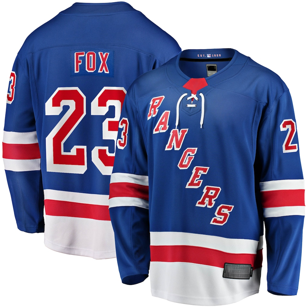Kooe NY.Rangers #23 Adam Fox Blue Home Breakaway Replica Jerseys