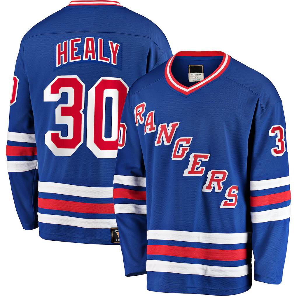 Kooe NY.Rangers #30 Glenn Healy Blue Premier Breakaway Retired Player Jerseys
