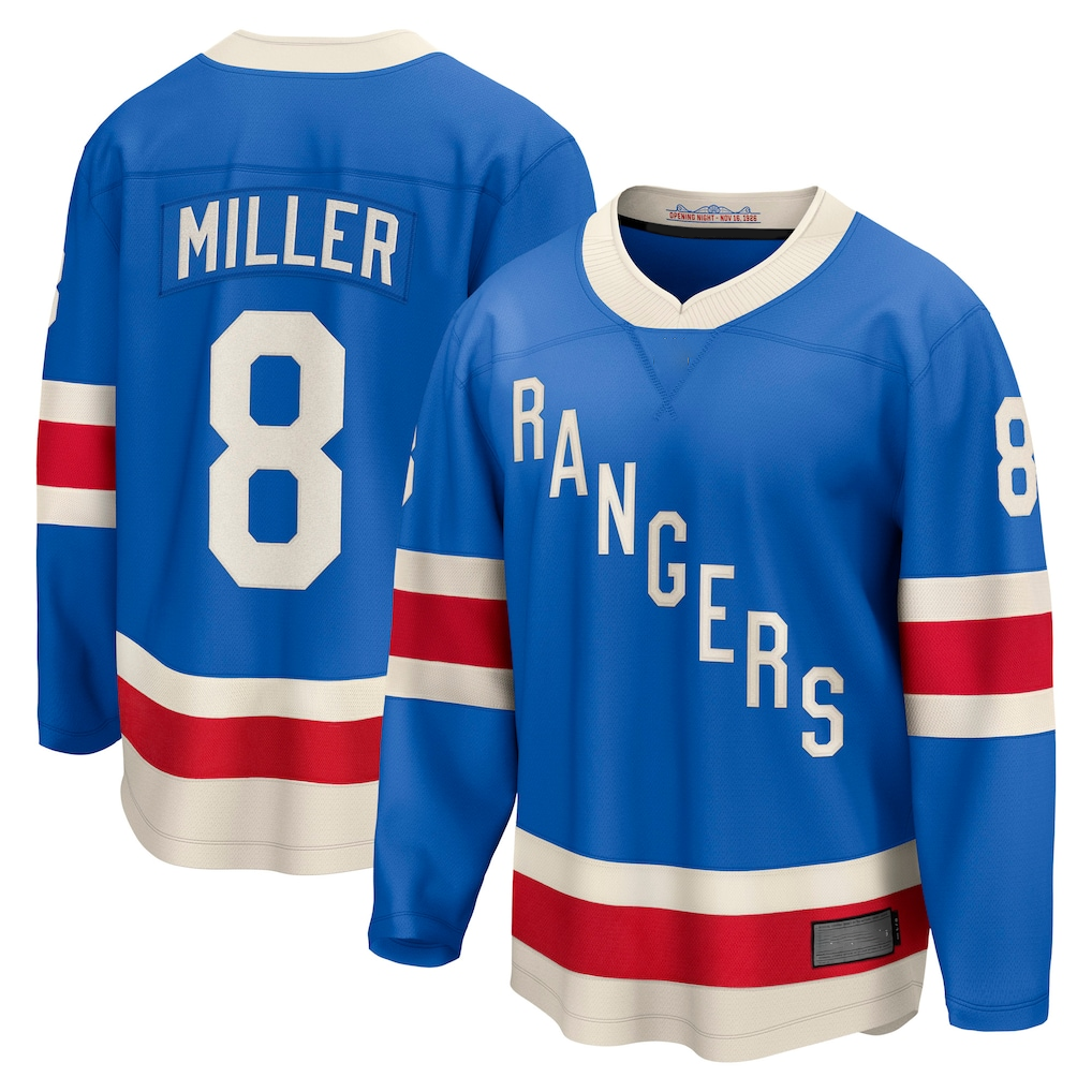 Kooe NY.Rangers #8 J.T. Miller Blue Centennial Breakaway Jerseys