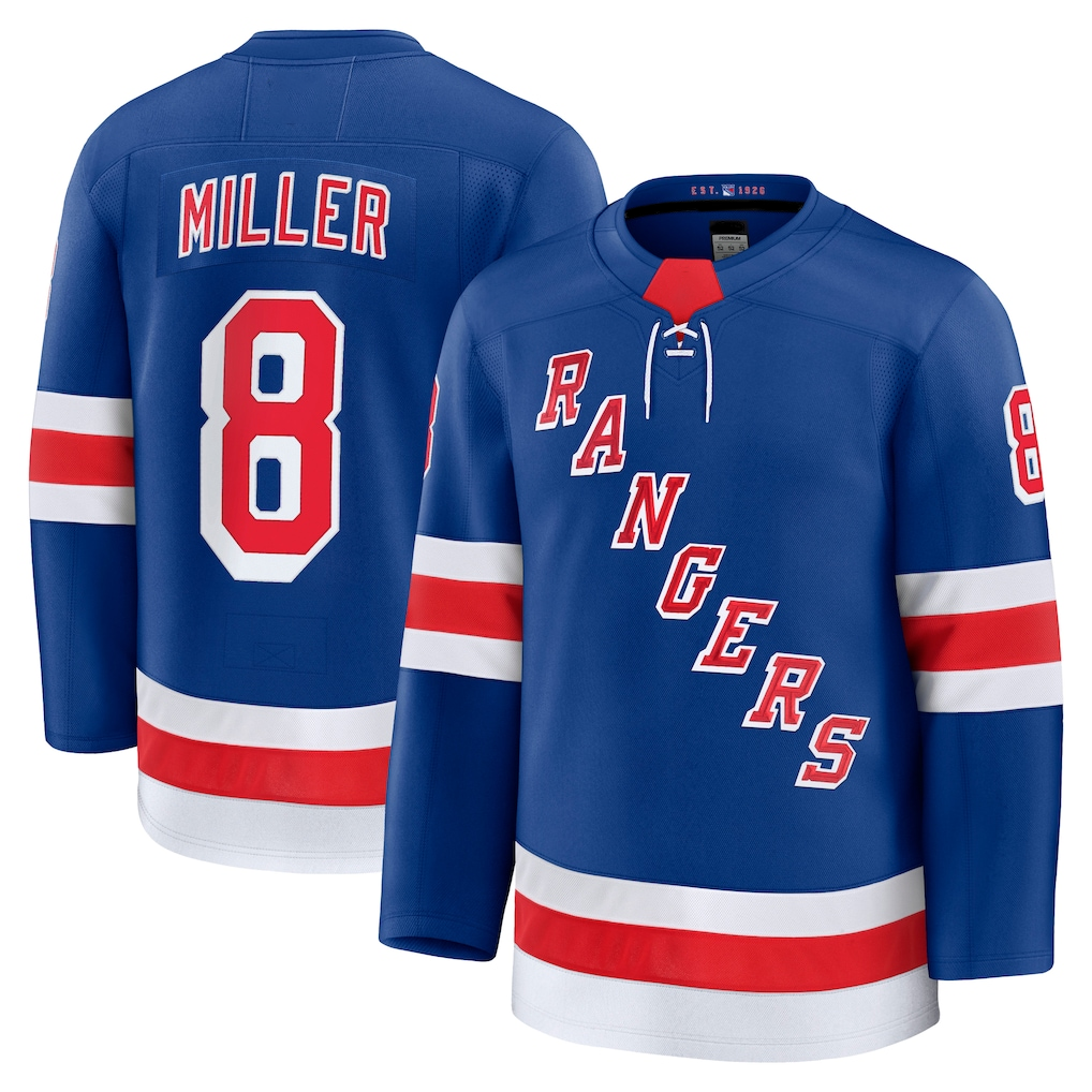 Kooe NY.Rangers #8 J.T. Miller Blue Home Premium Jerseys
